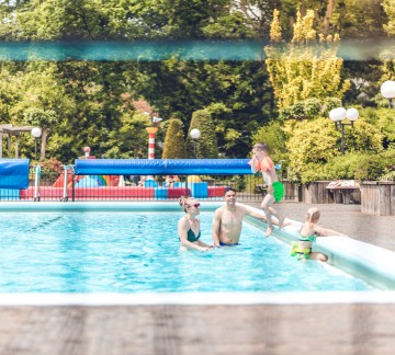 Heated outdoor swimming pool