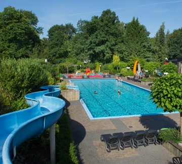 Heated outdoor swimming pool